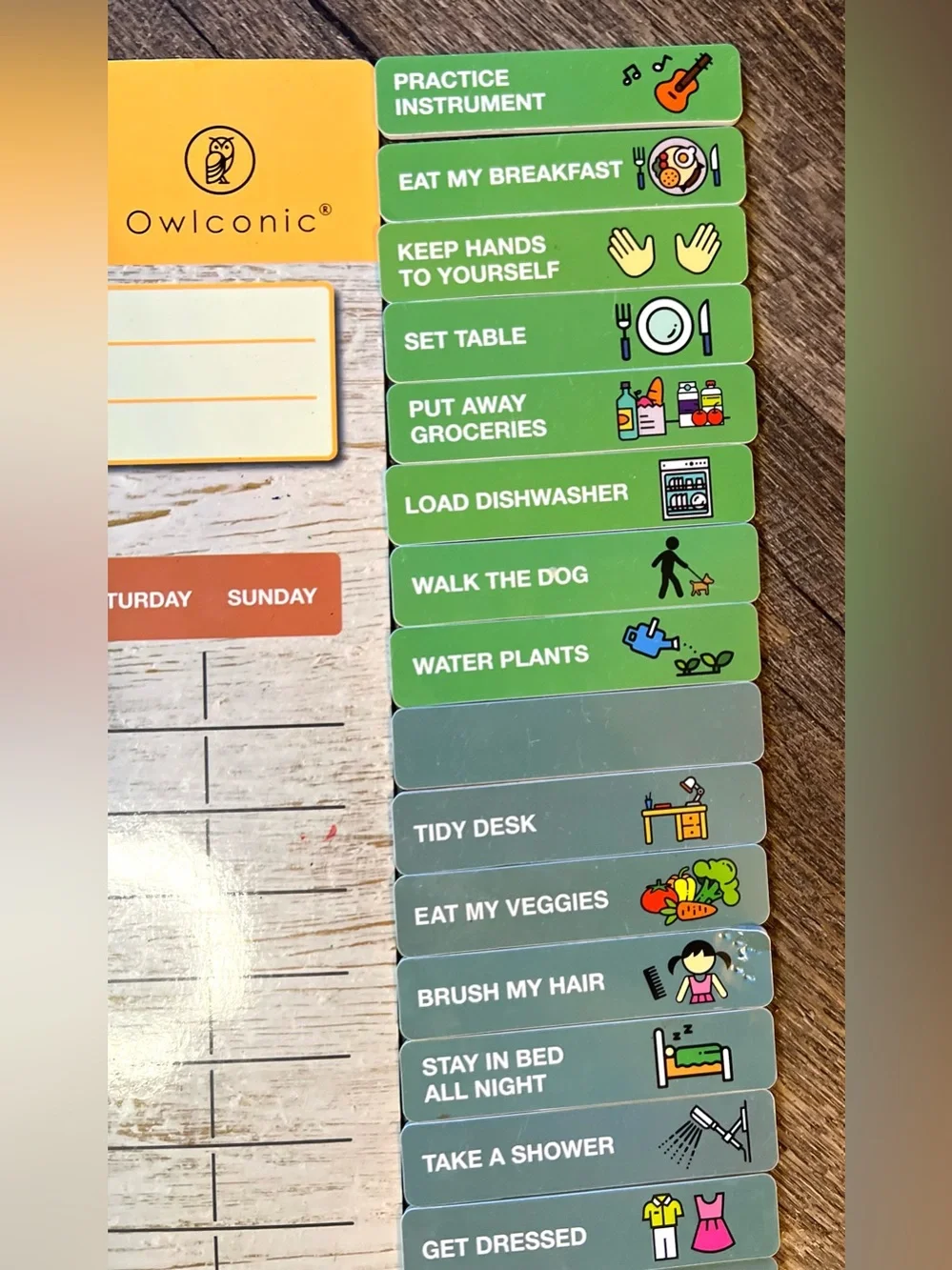 Owlconic Magnetic Responsibility Chore Chart 40 Task Magnets Dry Erase